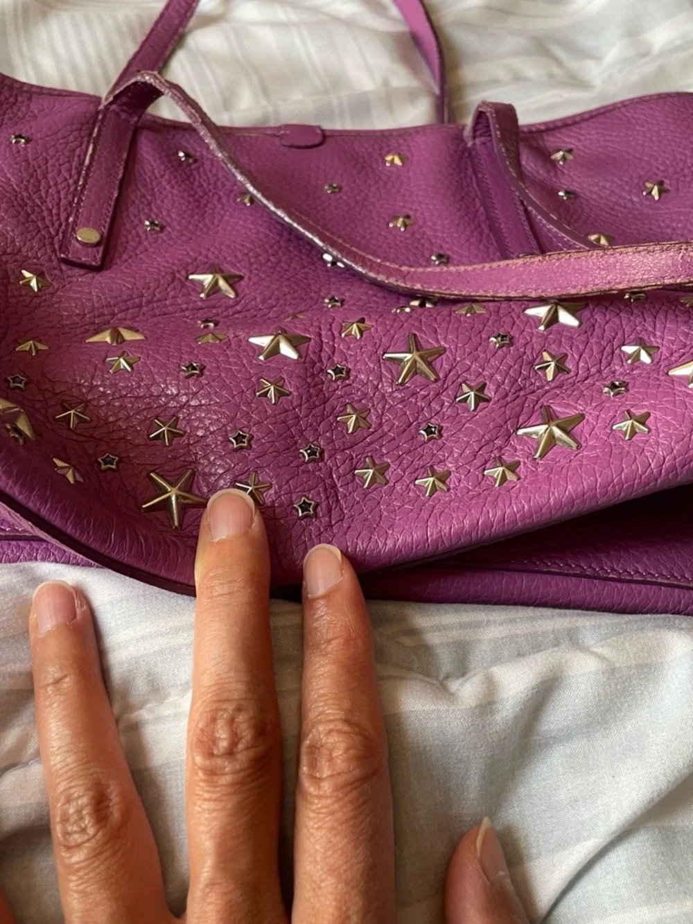Jimmy Choo Pink Star-Studded Tote - Picture 4 of 10